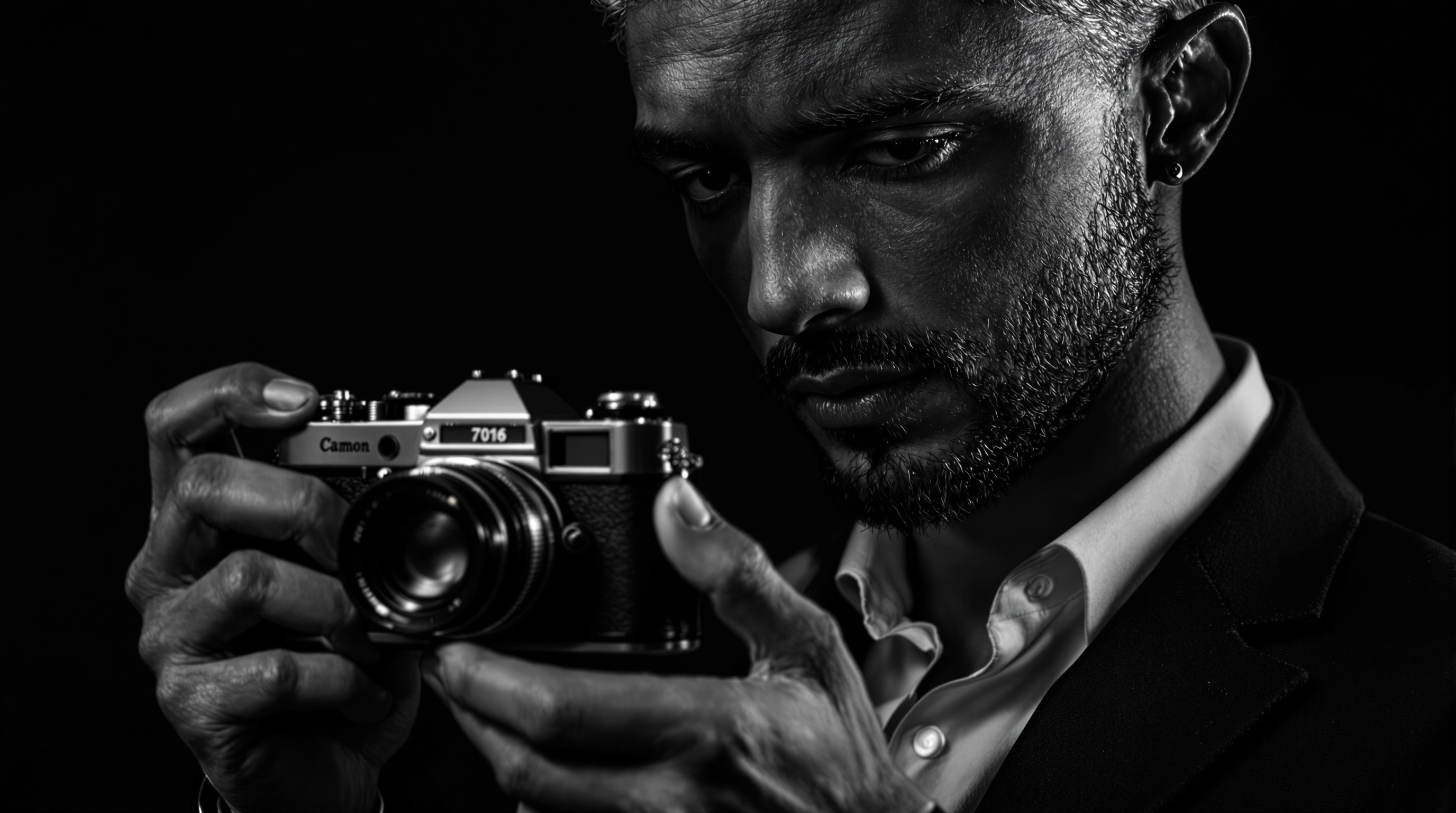 Professional photographer at work in natural light